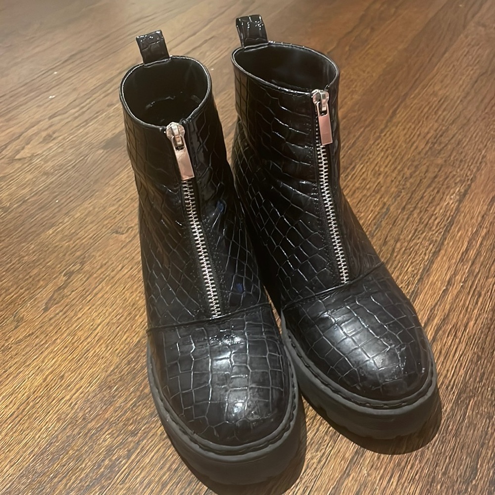 Faux Crocodile Booties